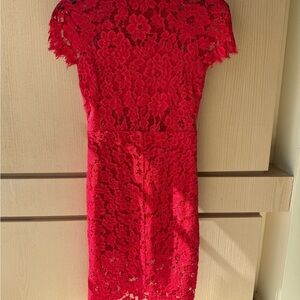 Alexis Red Floral Lace Midi Dress